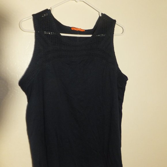 Joe Fresh + Women's L Navy Tank Blouse with Crochet Detail GUC - Picture 11 of 11